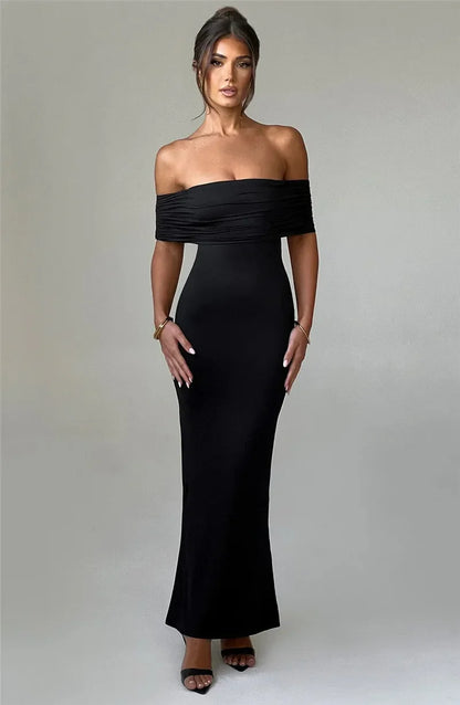 Elegant Dresses- Off-Shoulder Backless Gown - Mermaid Ruched Back Evening Dress- - Pekosa Women Fashion