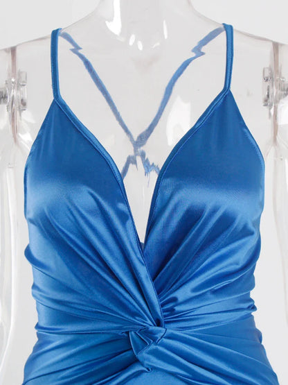 Elegant Dresses- Prom Vibrant Blue Sweep Train Gown - Mermaid Dress for Gala Nights- - Pekosa Women Fashion