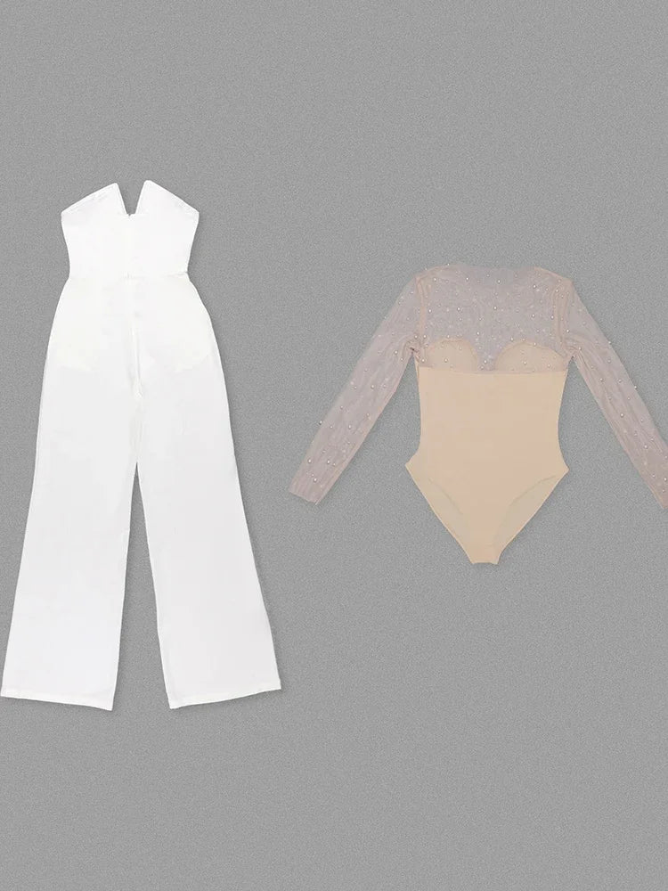 Elegant Jumpsuits - Pearls Bodysuit & Formal Jumpsuit for Women