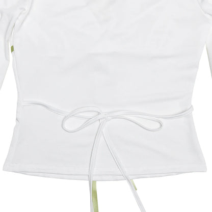 Fall Tops - Lace Ribbon Flare Sleeve Top