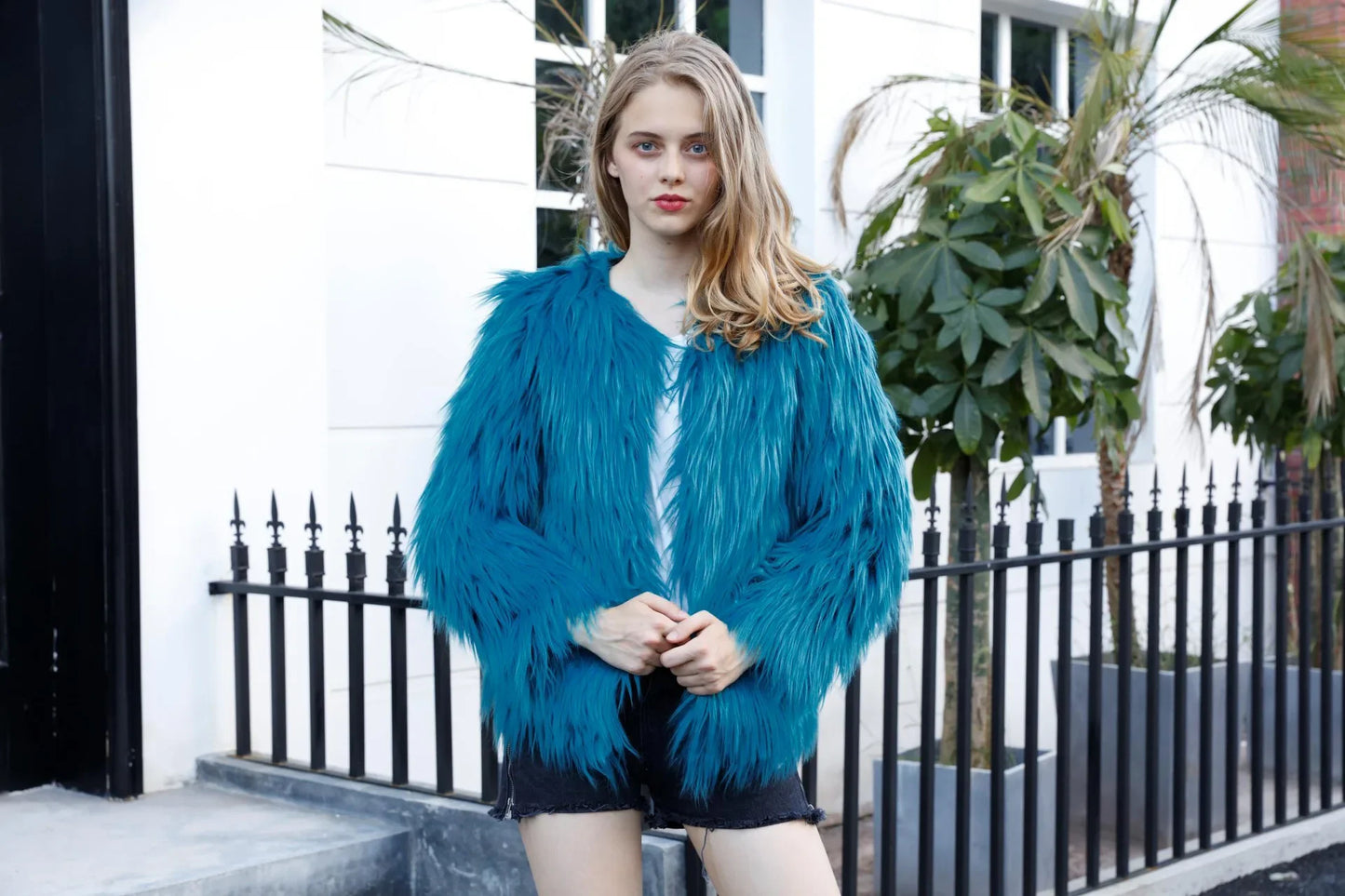 Faux Fur Jackets - Women’s Fancy Faux Fur Coat - Thick Warm Jacket