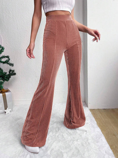 Flared Pants - Corduroy Flared Pants for Women