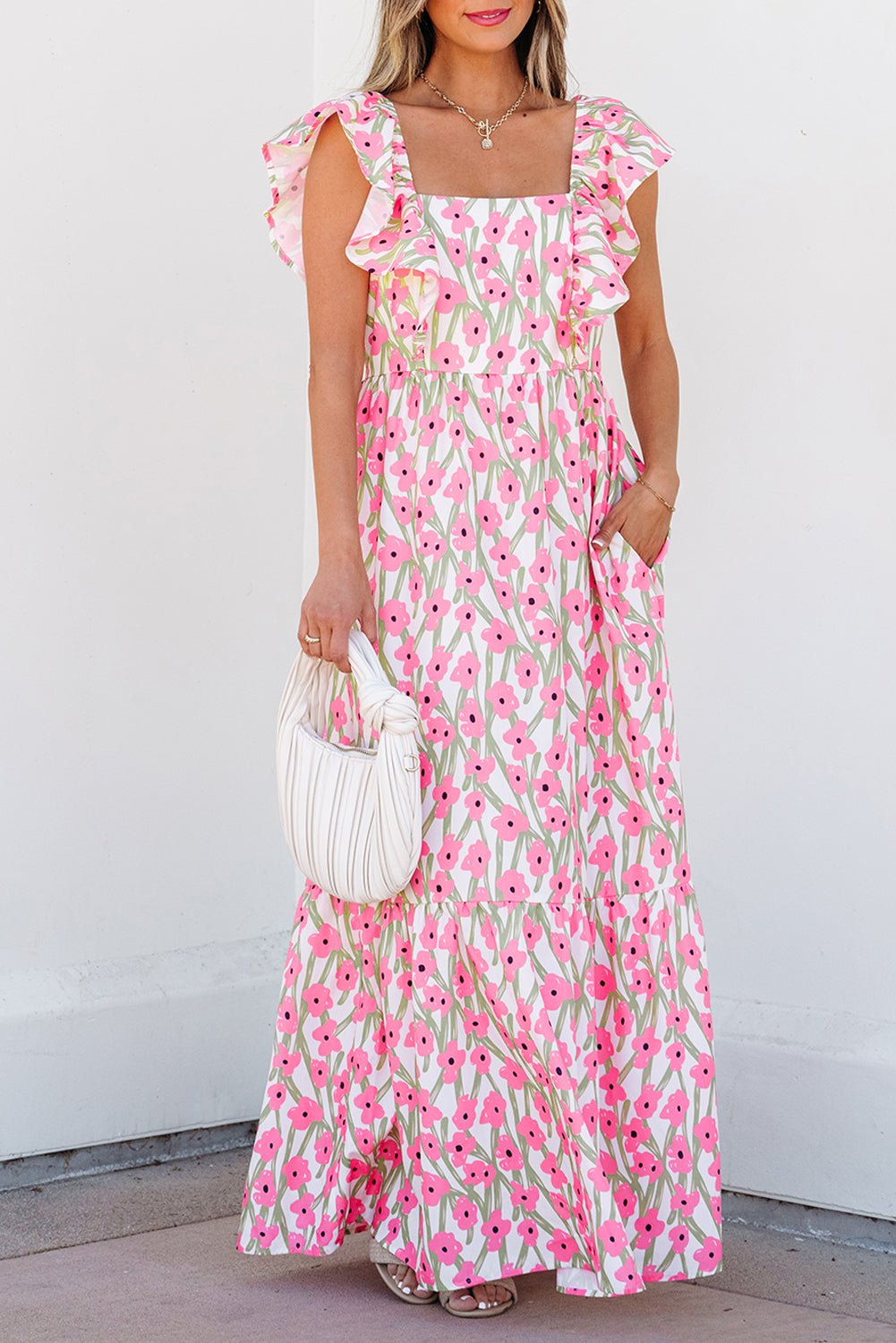 Floral Dresses - Floral Maxi Summer Dress - Perfect for Daytime Events