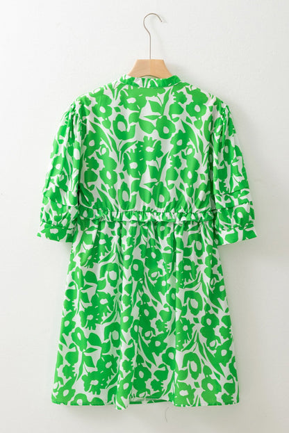 Floral Dresses - Green Floral Casual Summer Dress