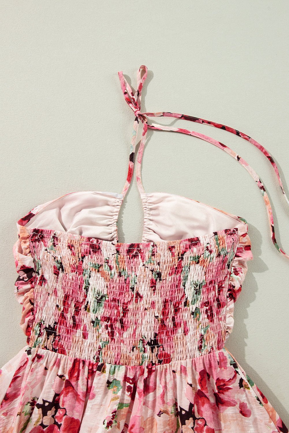 Floral Dresses - Floral Halter Sundress for Casual Summer Days