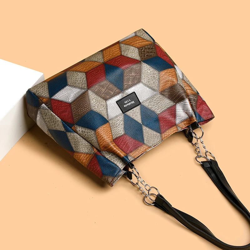HandBags - Geometric Business Casual Handbag Shoulder Bag for Professionals