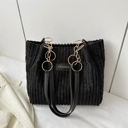 HandBags - Plush Corduroy Handbag Trendy Shoulder Bag