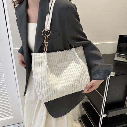 HandBags - Plush Corduroy Handbag Trendy Shoulder Bag