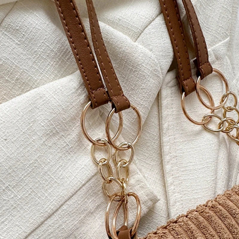 HandBags - Plush Corduroy Handbag Trendy Shoulder Bag