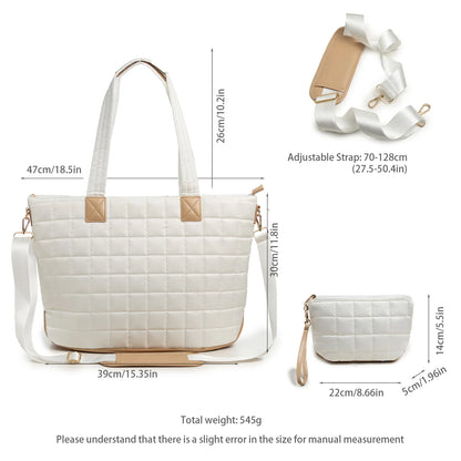 HandBags - Quilted Shoulder Bag and Wallet Set