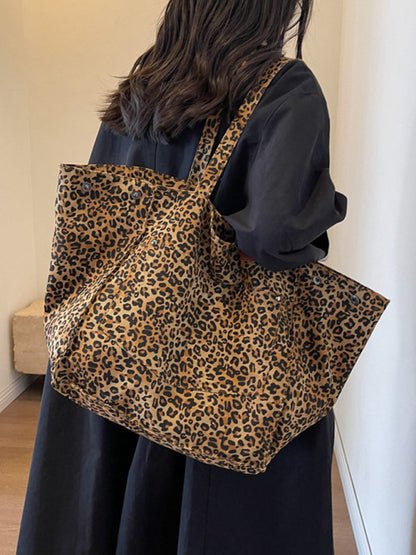 Leopard Print Large Capacity Tote Bag for Everyday Carry