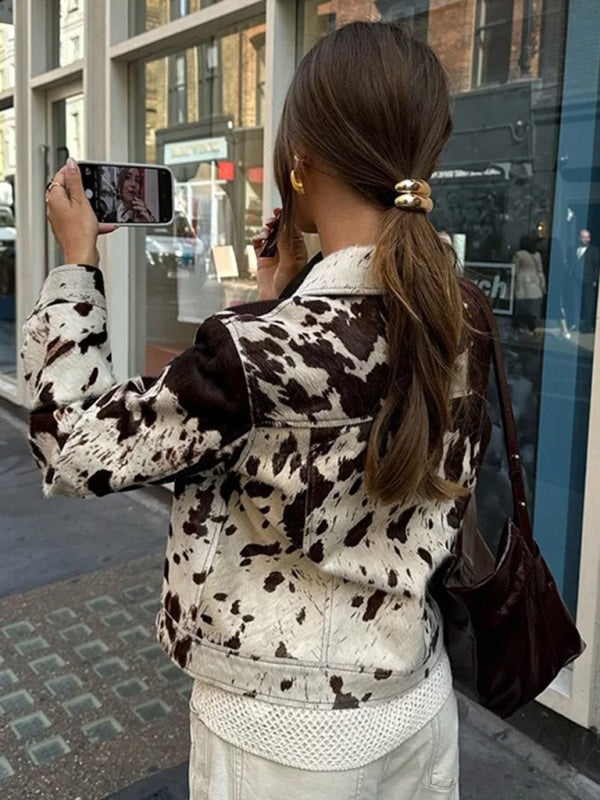 Jackets - Casual Cow Print Jacket - Phelps Outerwear