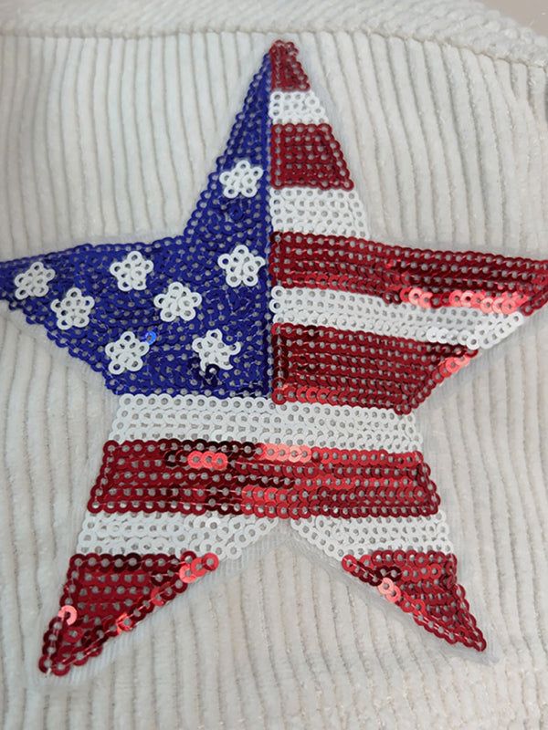 Funkelnde Cordjacke mit amerikanischem Stolz zum Unabhängigkeitstag
