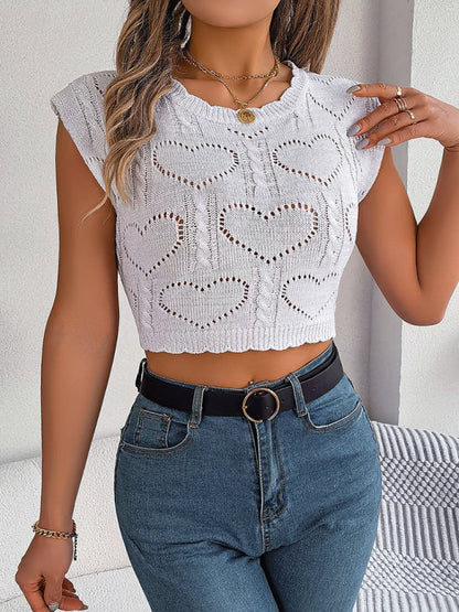 Love Knit Damen ärmelloses Crop-Top