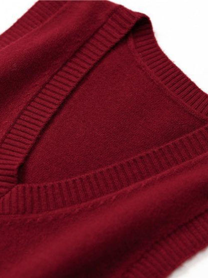 Knit Vests - Women's Side-Button Vest Casual Knit Layer