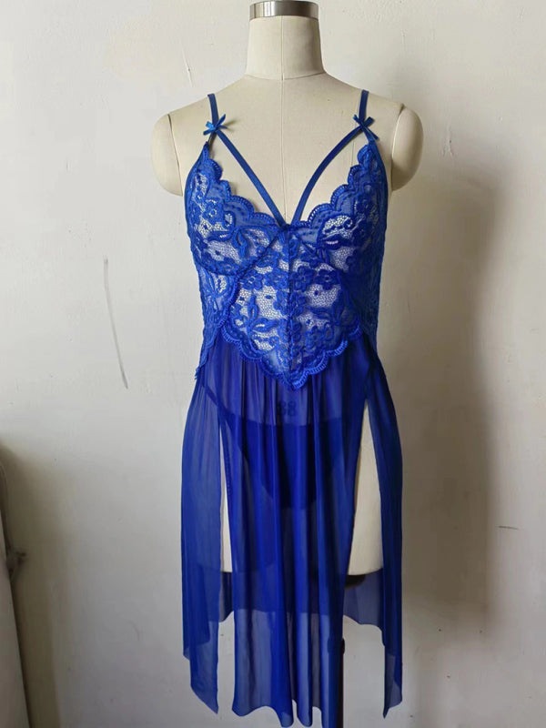 Lingerie - Lace Chemise & T-String Thong for Intimate Evenings