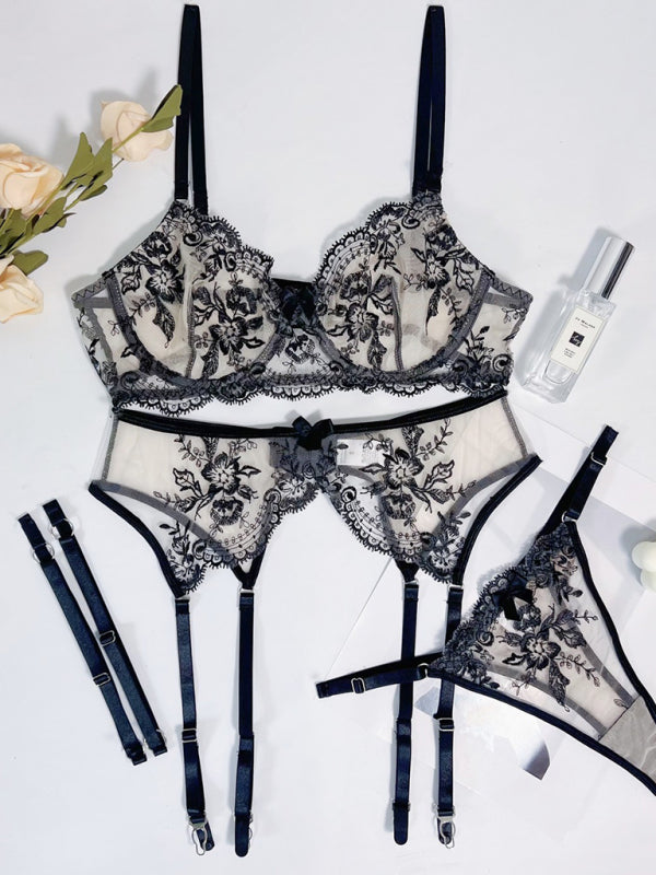 Lingerie - Royal Blue Sensual Lingerie Set for Romantic Evenings