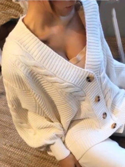 Lounge Set - Lounge Knit Cardigan and Pencil Pants for Women