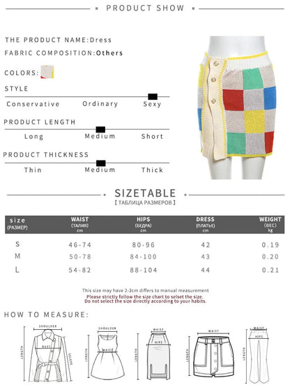Loungewear - Patchwork Polo Set with Skirt for Artistic Souls Knit Outfit