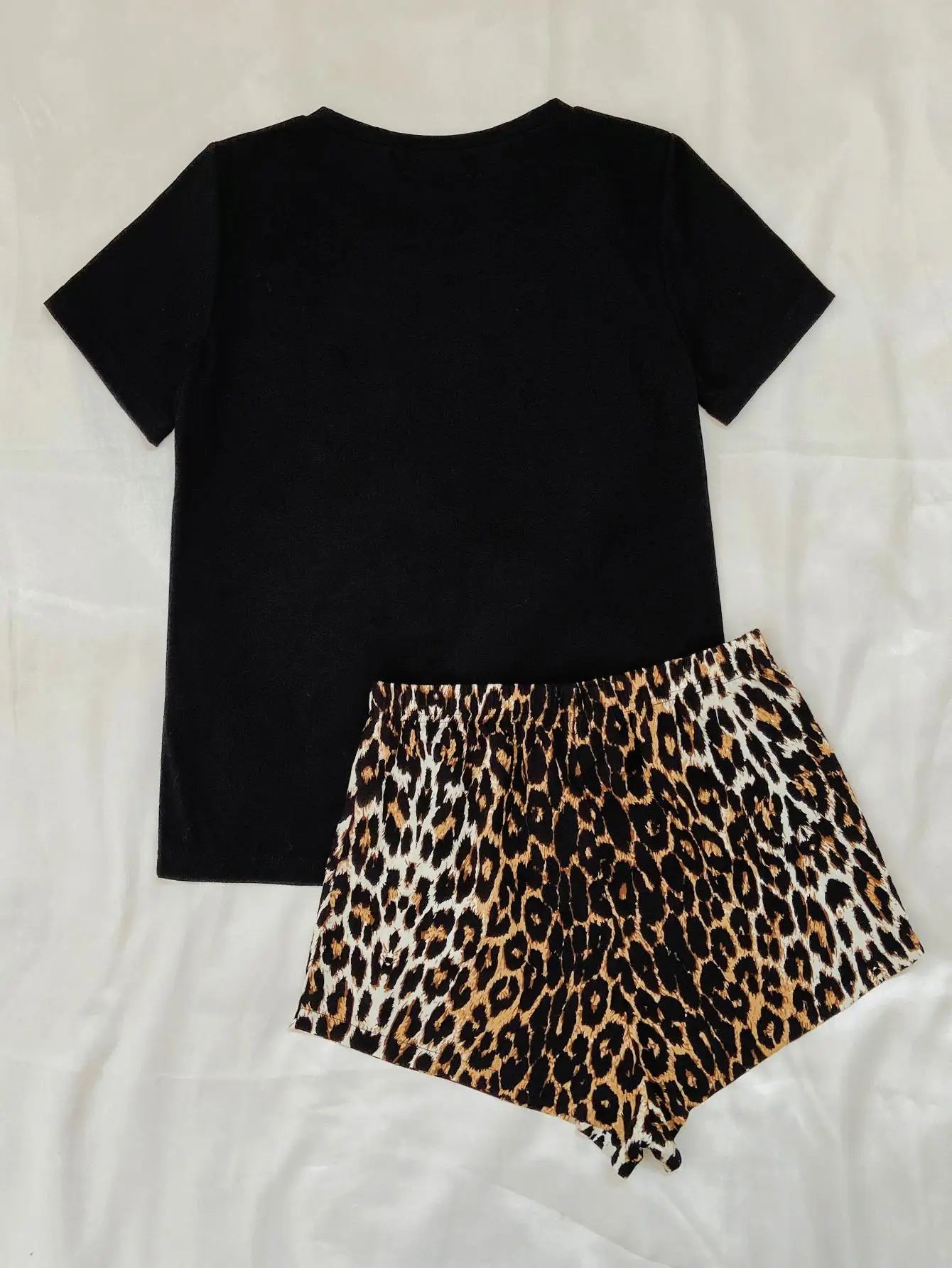 Summer Animal Print Tee & Shorts Loungewear for Women