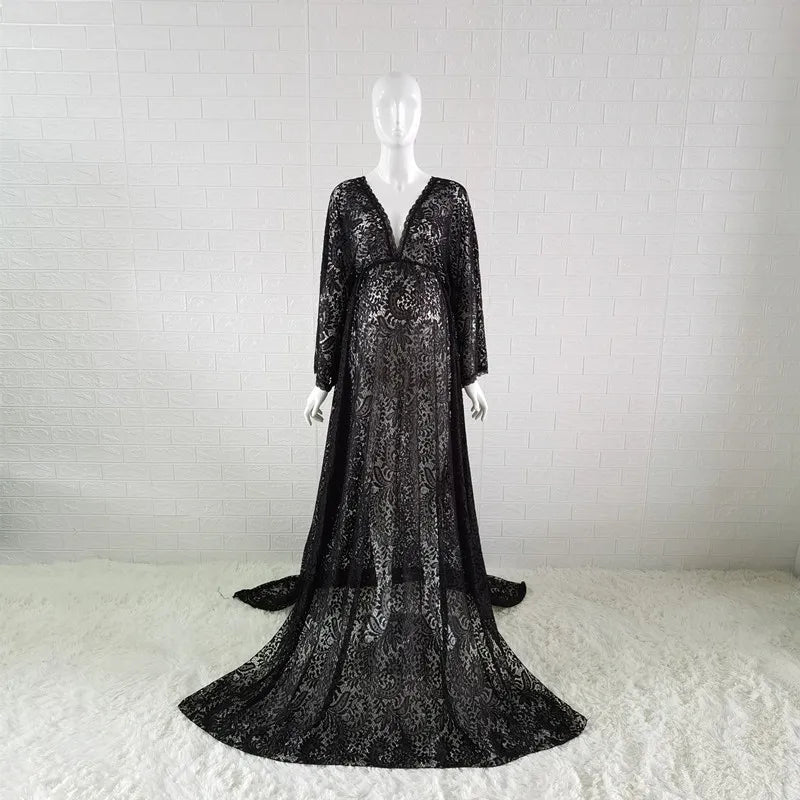 Maternity Dresses- Vintage Lace Maternity Dress for Artistic Photo Shoots- - Chuzko Women Clothing