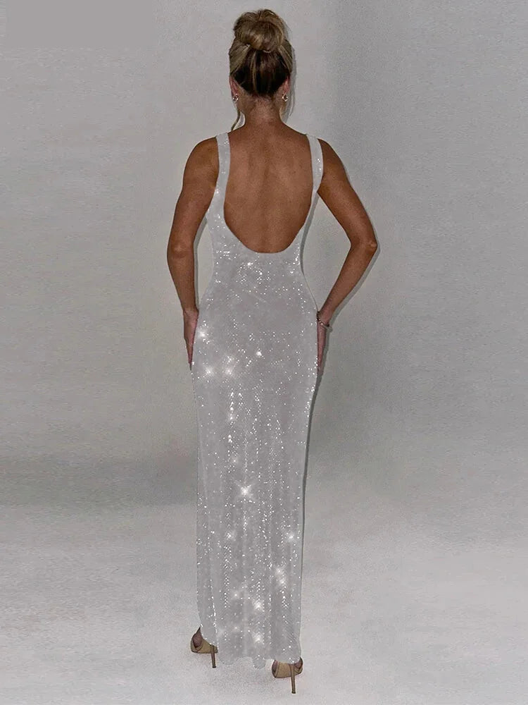 Maxi Gown - Silver Siren Sleeveless Maxi Gown✨👗