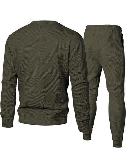 Men Outfits - Casual Sporty Men's Tracksuit Set Pants and Pullover