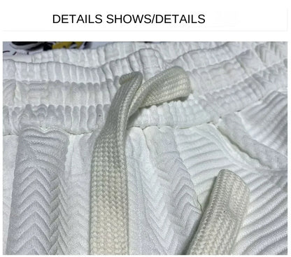 Men Shorts- Textured Men's Summer Shorts for Sporty Looks- - Pekosa Women Fashion