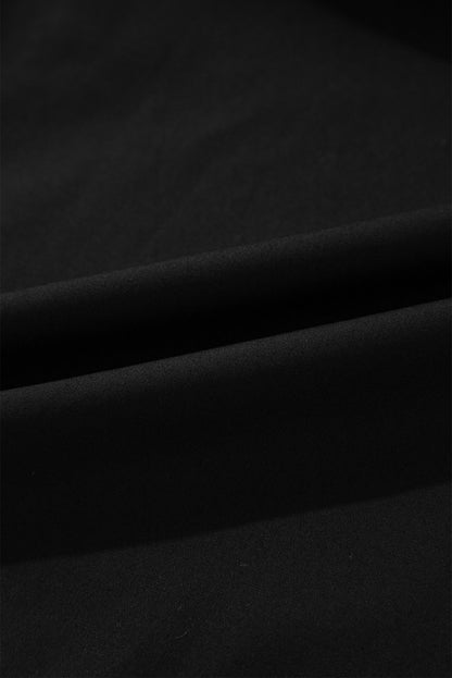 Mini Dresses - Black Summer Dress with Ricrac Trim