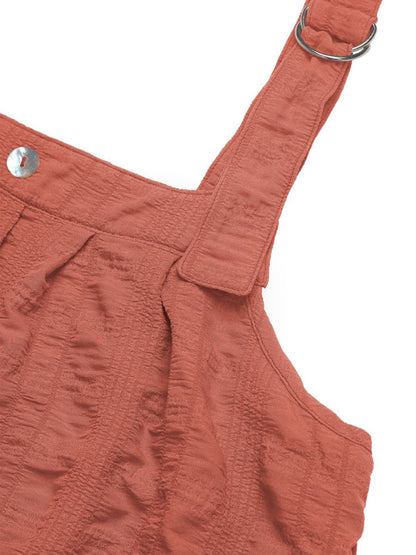 Mini Dresses - Casual Textured Mini Dress with Ruffle Hem