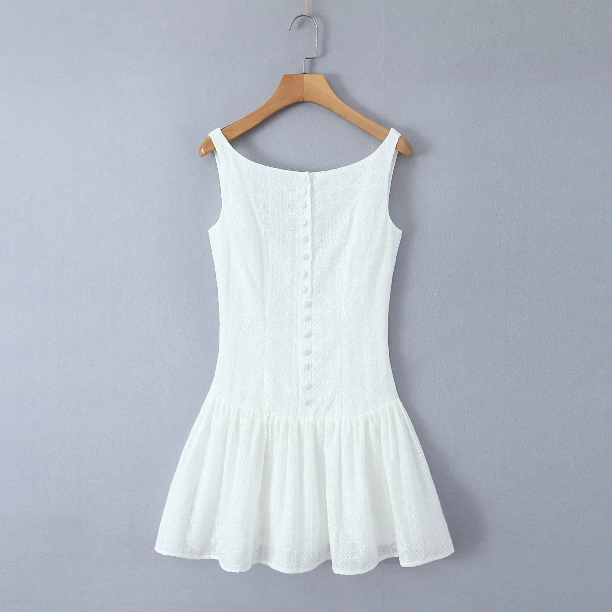 Mini Dresses- Cocktail Hour Embroidered Women's Textured Drop-Waist Dress for Summer- - Pekosa Women Fashion