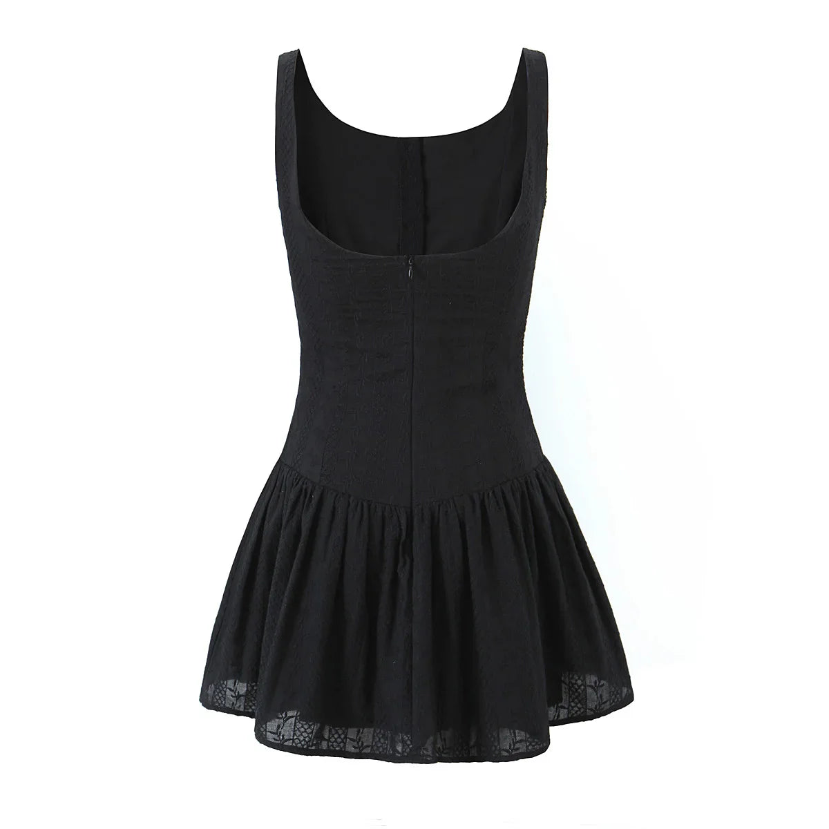 Mini Dresses- Cocktail Hour Embroidered Women's Textured Drop-Waist Dress for Summer- - Pekosa Women Fashion