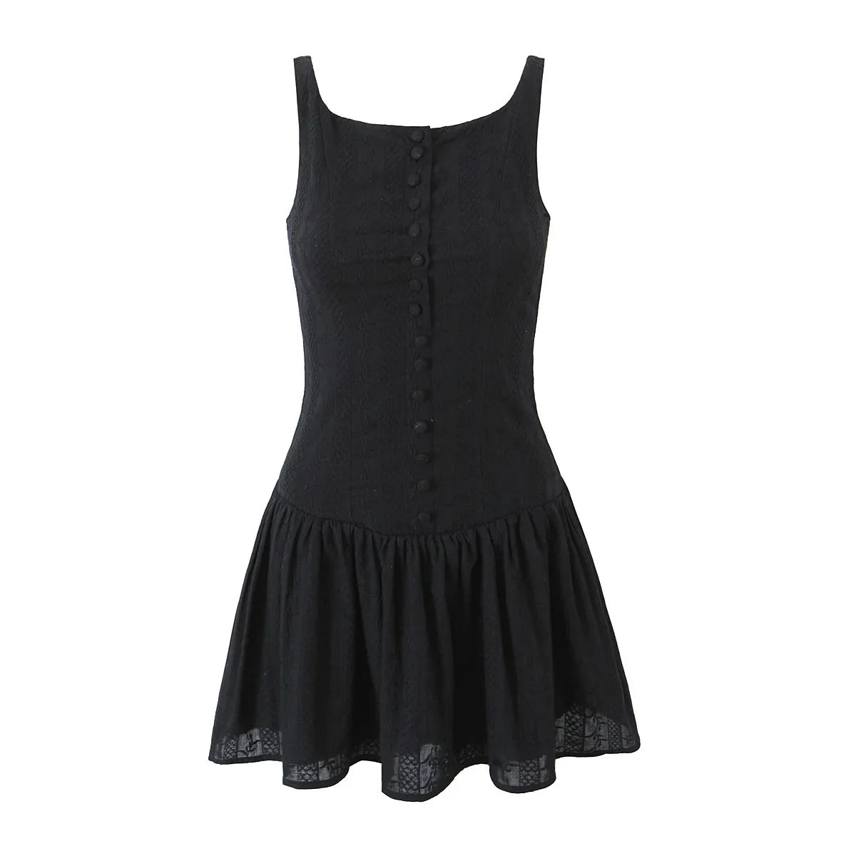 Mini Dresses- Cocktail Hour Embroidered Women's Textured Drop-Waist Dress for Summer- - Pekosa Women Fashion