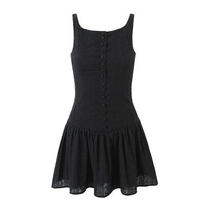 Mini Dresses- Cocktail Hour Embroidered Women's Textured Drop-Waist Dress for Summer- - Pekosa Women Fashion