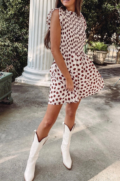 Mini Dresses - Abstract Heart Flutter Sleeve Dress - Perfect for Summer