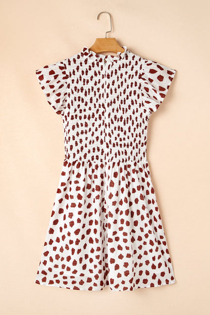 Mini Dresses - Abstract Heart Flutter Sleeve Dress - Perfect for Summer