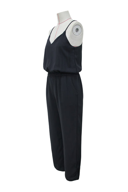 V-neck Brace Pleating Backless With Pockets Casual Jumpsuit