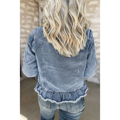 Denim Jackets - Solid Color Single Row Multi-buckle Jacket