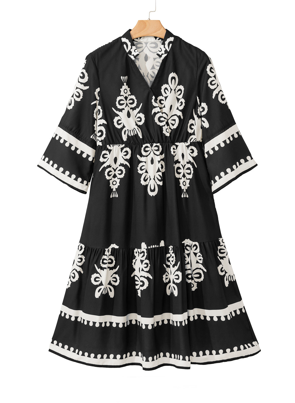 Casual Dresses - Women's Robe Fashion Printed Elegant Lace-up Dress