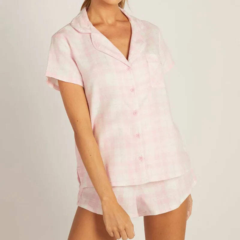 Pajamas Set - Bunny Print Pajamas – 2-Piece Shorts & Shirt Set