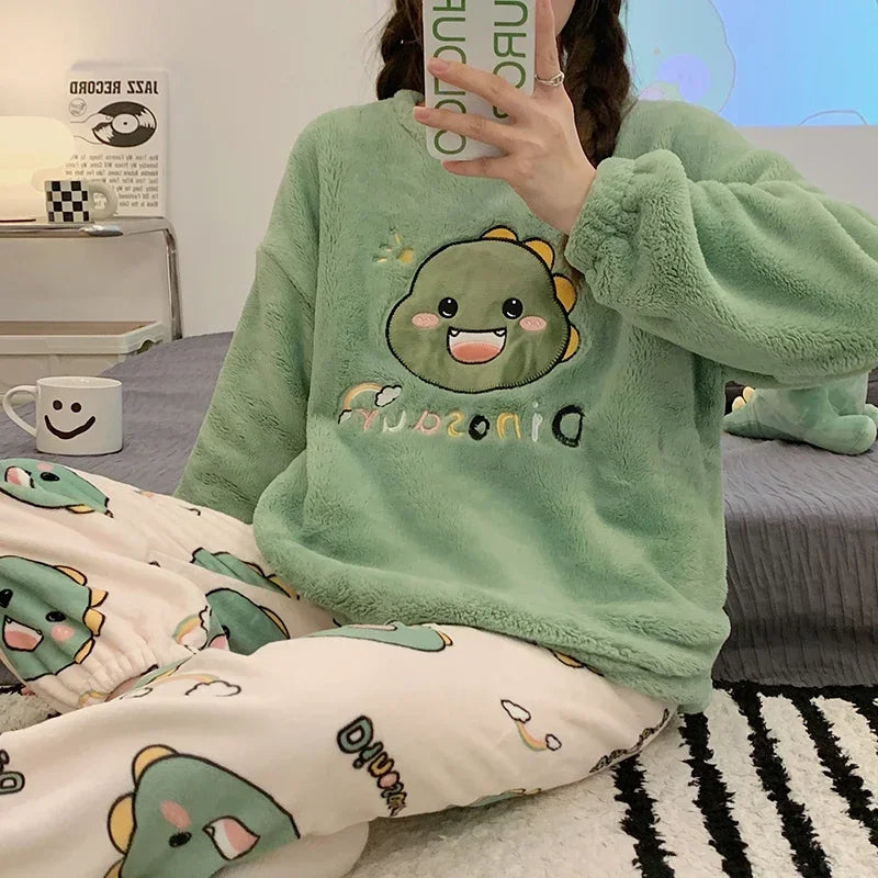 Pajamas Set - Fleece 2-Piece Pajama Set Winter Nights Sleepwear