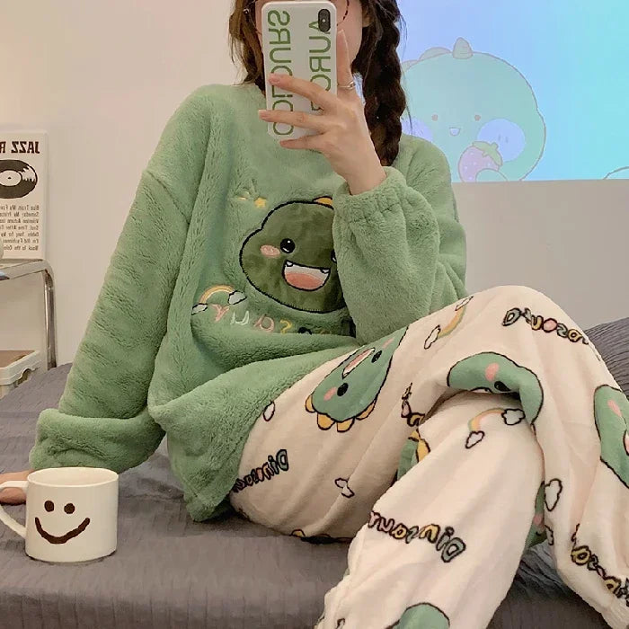 Pajamas Set - Fleece 2-Piece Pajama Set Winter Nights Sleepwear