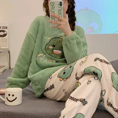 Pajamas Set - Fleece 2-Piece Pajama Set Winter Nights Sleepwear