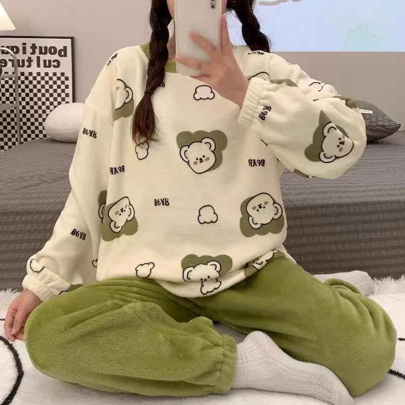 Pajamas Set - Fleece 2-Piece Pajama Set Winter Nights Sleepwear