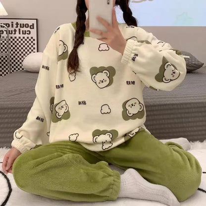 Pajamas Set - Fleece 2-Piece Pajama Set Winter Nights Sleepwear