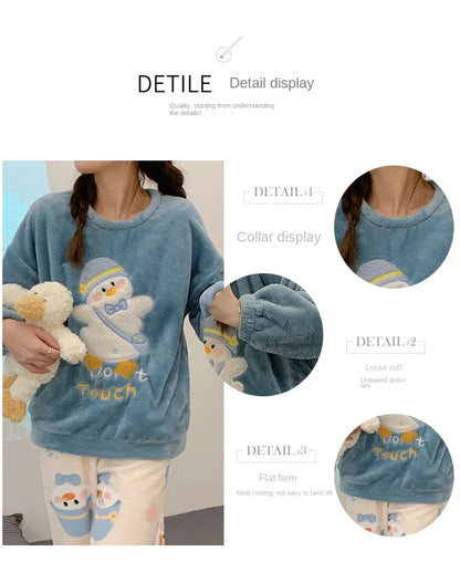 Pajamas Set - Fleece 2-Piece Pajama Set Winter Nights Sleepwear