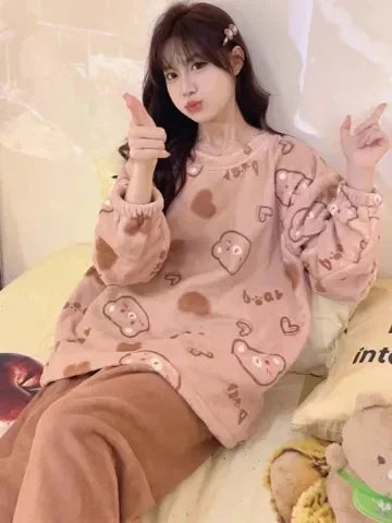 Pajamas Set - Fleece 2-Piece Pajama Set Winter Nights Sleepwear