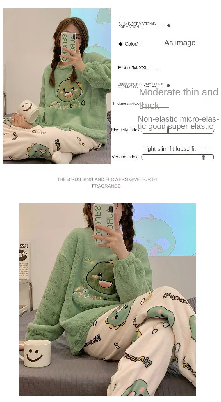 Pajamas Set - Fleece 2-Piece Pajama Set Winter Nights Sleepwear
