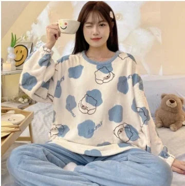 Pajamas Set - Fleece 2-Piece Pajama Set Winter Nights Sleepwear