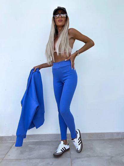 Sportliches Casual Set Leggings &amp; Oversized Sweatshirt